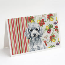 Load image into Gallery viewer, Miniature Silver Poodle Vegetables Greeting Cards Pack of 8