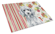 Load image into Gallery viewer, Miniature Silver Poodle Vegetables Glass Cutting Board