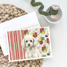 Load image into Gallery viewer, Miniature White Poodle Vegetables Greeting Cards Pack of 8