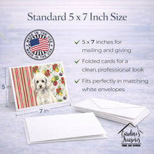 Load image into Gallery viewer, Miniature White Poodle Vegetables Greeting Cards Pack of 8