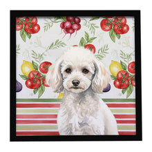 Load image into Gallery viewer, Miniature White Poodle Vegetables Framed Metal Print