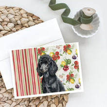 Load image into Gallery viewer, Standard Black Poodle Vegetables Greeting Cards Pack of 8
