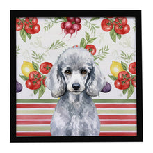Load image into Gallery viewer, Standard Silver Poodle Vegetables Framed Metal Print