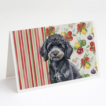 Load image into Gallery viewer, Toy Black Poodle Vegetables Greeting Cards Pack of 8