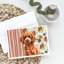 Load image into Gallery viewer, Toy Red Poodle Vegetables Greeting Cards Pack of 8