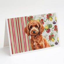 Load image into Gallery viewer, Toy Red Poodle Vegetables Greeting Cards Pack of 8