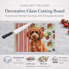 Load image into Gallery viewer, Toy Red Poodle Vegetables Glass Cutting Board