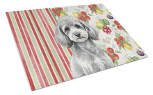 Load image into Gallery viewer, Toy Silver Poodle Vegetables Glass Cutting Board