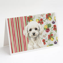 Load image into Gallery viewer, Toy White Poodle Vegetables Greeting Cards Pack of 8