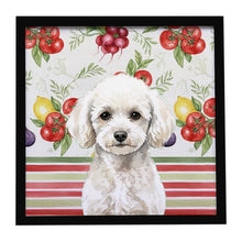 Load image into Gallery viewer, Toy White Poodle Vegetables Framed Metal Print