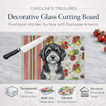 Load image into Gallery viewer, Portuguese Water Dog Vegetables Glass Cutting Board
