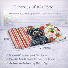 Load image into Gallery viewer, Black Portuguese Water Dog Vegetables Dish Drying Mat