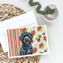 Load image into Gallery viewer, Black Portuguese Water Dog Vegetables Greeting Cards Pack of 8