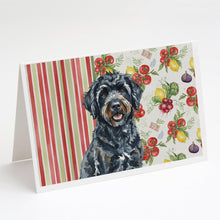 Load image into Gallery viewer, Black Portuguese Water Dog Vegetables Greeting Cards Pack of 8