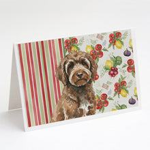 Load image into Gallery viewer, Brown Portuguese Water Dog Vegetables Greeting Cards Pack of 8