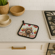 Load image into Gallery viewer, Brown Portuguese Water Dog Vegetables Pair of Pot Holders