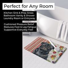 Load image into Gallery viewer, Black Pug Vegetables Memory Foam Kitchen Mat