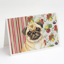 Load image into Gallery viewer, Fawn Pug Vegetables Greeting Cards Pack of 8