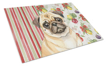 Load image into Gallery viewer, Fawn Pug Vegetables Glass Cutting Board