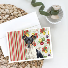 Load image into Gallery viewer, Black and White Rat Terrier Vegetables Greeting Cards Pack of 8