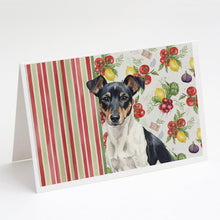 Load image into Gallery viewer, Black and White Rat Terrier Vegetables Greeting Cards Pack of 8