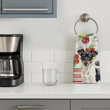 Load image into Gallery viewer, Black and White Rat Terrier Vegetables Kitchen Towel