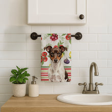 Load image into Gallery viewer, Chocolate and White Rat Terrier Vegetables Kitchen Towel