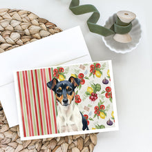 Load image into Gallery viewer, Tricolor Rat Terrier Vegetables Greeting Cards Pack of 8