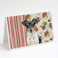 Load image into Gallery viewer, Tricolor Rat Terrier Vegetables Greeting Cards Pack of 8