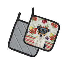 Load image into Gallery viewer, Tricolor Rat Terrier Vegetables Pair of Pot Holders