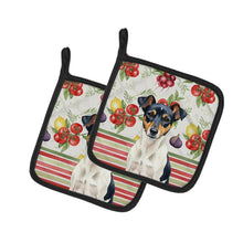 Load image into Gallery viewer, Tricolor Rat Terrier Vegetables Pair of Pot Holders