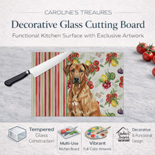 Load image into Gallery viewer, Rhodesian Ridgeback Vegetables Glass Cutting Board