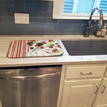 Load image into Gallery viewer, White with Black Markings Russell Terrier Vegetables Dish Drying Mat