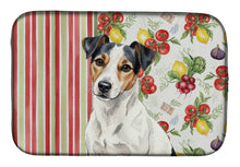 Load image into Gallery viewer, White with Black Markings Russell Terrier Vegetables Dish Drying Mat