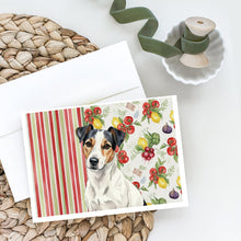 Load image into Gallery viewer, White with Black Markings Russell Terrier Vegetables Greeting Cards Pack of 8