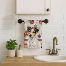 Load image into Gallery viewer, White with Black Markings Russell Terrier Vegetables Kitchen Towel
