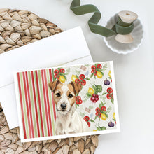 Load image into Gallery viewer, White with Tan Markings Russell Terrier Vegetables Greeting Cards Pack of 8