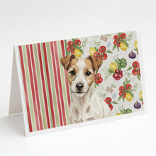 Load image into Gallery viewer, White with Tan Markings Russell Terrier Vegetables Greeting Cards Pack of 8