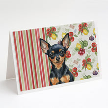 Load image into Gallery viewer, Black and Tan Russian Toy Vegetables Greeting Cards Pack of 8