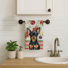 Load image into Gallery viewer, Black and Tan Russian Toy Vegetables Kitchen Towel