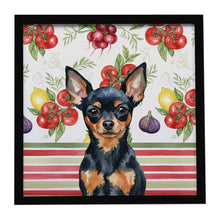 Load image into Gallery viewer, Black and Tan Russian Toy Vegetables Framed Metal Print