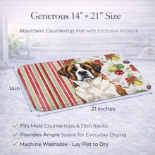 Load image into Gallery viewer, Brindle and White Saint Bernard Vegetables Dish Drying Mat