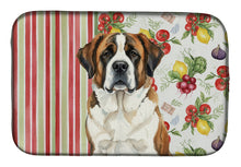Load image into Gallery viewer, Brindle and White Saint Bernard Vegetables Dish Drying Mat