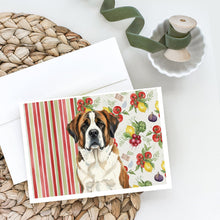 Load image into Gallery viewer, Brindle and White Saint Bernard Vegetables Greeting Cards Pack of 8