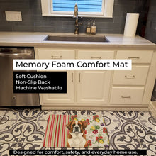 Load image into Gallery viewer, Brown and White Saint Bernard Vegetables Memory Foam Kitchen Mat