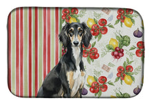 Load image into Gallery viewer, Black and Tan Saluki Vegetables Dish Drying Mat