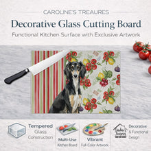Load image into Gallery viewer, Black and Tan Saluki Vegetables Glass Cutting Board