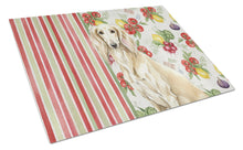 Load image into Gallery viewer, Cream Saluki Vegetables Glass Cutting Board