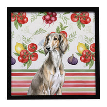 Load image into Gallery viewer, Grizzle Saluki Vegetables Framed Metal Print