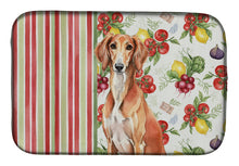Load image into Gallery viewer, Red Saluki Vegetables Dish Drying Mat